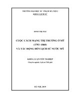 Cuộc cách mạng thị trường ở mỹ (1793  1860) và tác động đến lịch sử nước mỹ