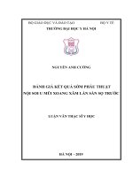 ĐÁNH GIÁ kết QUẢ sớm PHẪU THUẬT nội SOI u mũi XOANG xâm lấn sàn sọ TRƢỚC 