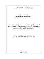 Xây dựng mô hình sách giáo khoa môn khoa học tự nhiên cấp trung học cơ sở theo định hướng phát triển năng lực 