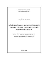 Mô hình phát triển khu kinh tế qua biên giới của Việt Nam trong bối cảnh hội nhập kinh tế quốc tế