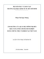 Ảnh hưởng của quan hệ chính trị đến khả năng sinh lời của doanh nghiệp  bằng chứng thực nghiệm tại việt nam 