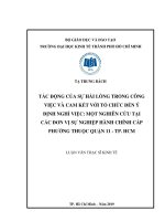 Tác động của sự hài lòng trong công việc và cam kết với tổ chức đến ý định nghỉ việc  một nghiên cứu tại các đơn vị sự nghiệp hành chính cấp phường thuộc quận 11   TP  HCM 