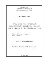 Áp dụng hình phạt đối với người chưa thành niên phạm tội theo pháp luật hình sự việt nam từ thực tiễn tỉnh sóc trăng
