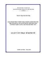 Giải pháp phát triển hoạt động kinh doanh thẻ tín dụng tại ngân hàng thương mại cổ phần kiên long chi nhánh phú yên 