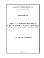 Nghiên cứu xác định đặc điểm nhiệt độ bề mặt lớp phủ huyện cao phong, tỉnh hòa bình năm 2016 bằng phương pháp viễn thám nhiệt   luận văn ths  khoa học trái đất  604402 