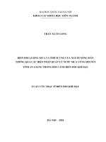 Biến đổi lượng mưa và thích ứng của người nông dân thông qua các biện pháp quản lý nước mưa vùng đồi núi tỉnh an giang trong bối cảnh biến đổi khí hậu  