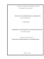 Tính ổn định của phương trình động lực ngẫu nhiên trên thang thời gian (stability of stochastic dynamic equations on time scales) 
