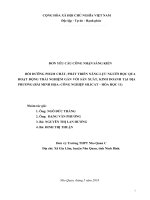 SKKN BD PHẨM CHẤT, PHÁT TRIỂN NĂNG lực NGƯỜI học QUA HOẠT ĐỘNG TRẢI NGHIỆM gắn với SX KD tại địa PHƯƠNG bài MINH họa CÔNG NGHIỆP SILICAT – hóa học 11 