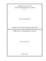 Nghiên cứu ứng dụng kỹ thuật phân tích dòng chảy (FIA) dùng detector điện hóa để đánh giá ô nhiễm chì và cadimi trong nước mặt 