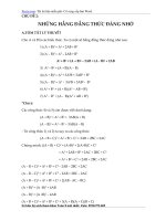 Chuyen de hang dang thuc dang nho dai so 8