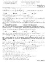 Đề KSCL giữa học kỳ 1 vật lý 12 năm 2018 2019 trường bùi thị xuân TT  huế 