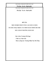 Một số biện pháp nâng cao chất lượng tổ chức hoạt động vui chơi ngoài trời cho trẻ mẫu giáo ở trường mầm non 