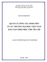 Quản lý công tác sinh viên ở các trường đại học việt nam đào tạo theo học chế tín chỉ 
