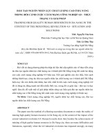 ĐÀO tạo NGUỒN NHÂN lực CHẤT LƯỢNG CAO ở đà NẴNG TRONG bối CẢNH CUỘC CÁCH MẠNG CÔNG NGHIỆP 4 0 – THỰC TRẠNG và GIẢI PHÁP