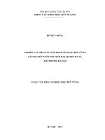 Nghiên cứu đề xuất giải pháp sử dụng bền vững tài nguyên nước hồ suối hai, huyện ba vì, thành phố hà nội 