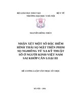 NHẬN xét một số đặc điểm HÌNH THÁI sọ mặt TRÊN PHIM sọ NGHIÊNG từ XA kỹ THUẬT số ở NGƯỜI KINH VIỆT NAM SAI KHỚP cắn LOẠI III 