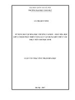 Sử dụng bài tập hóa học chương cacbon  silic hóa học lớp 11 nhằm phát triển năng lực vận dụng kiến thức vào thực tiễn cho học sinh  