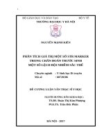 PHÂN TÍCH GIÁ TRỊ một số STR MARKER TRONG CHẨN đoán TRƯỚC SINH một số LỆCH bội NHIỄM sắc THỂ 