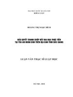 Giải quyết tranh chấp đất đai qua thực tiễn tại Tòa án nhân dân trên địa bàn tỉnh Bắc Giang