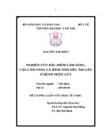 NGHIÊN cứu đặc điểm lâm SÀNG, cận lâm SÀNG và HÌNH ẢNH SIÊU âm gân ở BỆNH NHÂN gút 