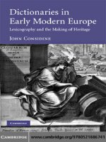  cambridge university press dictionaries in early modern europe lexicography and the making of heritage apr 2008 kho tài liệu bách khoa 