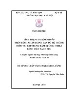 TÌNH TRẠNG NHIỄM KHUẨN TRÊN BỆNH NHÂN LUPUS BAN đỏ hệ THỐNG điều TRỊ TẠI TRUNG tâm DỊ ỨNG – MDLS BỆNH VIỆN BẠCH MAI 