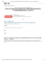 How to create an incandescent light bulb powered by unusual light source   tutorial   ultimate designer toolkit tủ tài liệu bách khoa 