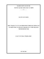 Thực trạng và các giải pháp phát triển bất động sản tại một số dự án do quân đội quản lý trên địa bàn thành phố hà nội 