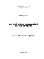 Thuế đối với giao dịch thương mại điện tử theo pháp luật Việt Nam