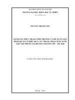 Đánh giá thực trạng môi trường và đề xuất giải pháp quản lý hiệu quả các trang trại chăn nuôi lợn tập trung tại  huyện chương mỹ   hà nội   luận văn ths  khoa học môi trường  604403 