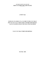 Đánh giá tác động của các hiện tượng cực đoan đến sản xuất lúa trong bối cảnh biến đổi khí hậu tại xã nam phú, huyện tiền hải, tỉnh thái bình  