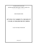 Kỹ năng tác nghiệp của nhà báo về vấn đề an ninh phi truyền thống 