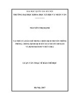 Vai trò của báo chí trong chiến dịch truyền thông phòng, chống bệnh dịch sốt xuất huyết dengue và bệnh dịch do vi rút zika 