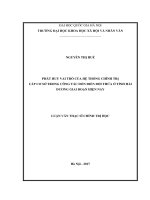 Phát huy vai trò của hệ thống chính trị cấp cơ sở trong công tác dồn điền đổi thửa ở tỉnh hải dương giai đoạn hiện nay 