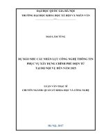 Dự báo nhu cầu nhân lực công nghệ thông tin phục vụ xây dựng chính phủ điện tử tại bộ nội vụ đến năm 2025 