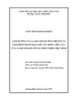 SKKN  ảnh hưởng của game online đến trí tuệ và giải pháp nhằm hạn chế tác động tiêu cực của game online lên euwj phát triển học sinh 