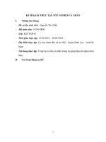 KẾ HOẠCH THỰC TẬP TỐT NGHIỆP CÁ NHÂN: Công tác xã hội cá nhân trong trợ giúp phụ nữ nghèo đơn thân.