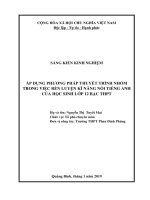 SKKN áp dụng phương pháp thuyết trình nhóm trong việc rèn luyện kĩ năng nói tiếng anh của học sinh lớp 12 bậc THPT 