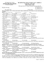 Đề kiểm tra lần 1 tiếng anh 12 năm 2019 – 2020 trường hàn thuyên – bắc ninh 