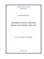 Tội không tố giác tội phạm trong Luật hình sự Việt Nam