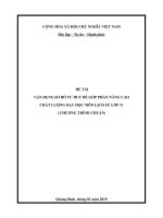 SKKN vận dụng sơ đồ tư duy để góp phần nầng cao chất lượng dạy học môn lịch sử lớp 11 (chương trình chuẩn) 