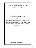 SKKN phương pháp sử dụng thí nghiệm theo phương hướng dạy học tích cực trong dạy học chương “dòng điện không đổi” vật lí 11 cơ bản THPT 