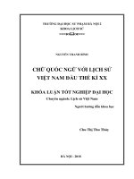 Khoá luận tốt nghiệp chữ quốc ngữ với lịch sử việt nam đầu thế kỉ XX 