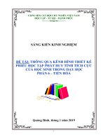 SKKN thông qua kênh hình thiết kế phiếu học tập phát huy tính tích cực của học sinh trong dạy học phần 6 – tiến hóa 