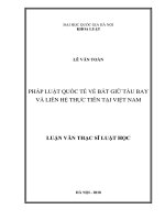 Pháp luật quốc tế về bắt giữ tàu bay và liên hệ thực tiễn tại Việt Nam