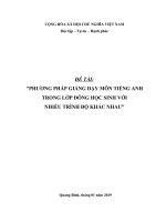 SKKN phương pháp giảng dạy môn tiếng anh trong lớp đông học sinh với nhiều trình độ khác nhau 