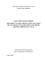 SKKN tích hợp văn hóa trong giảng dạy một số tác phẩm văn xuôi việt nam trong chương trình ngữ văn 12 