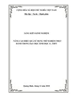 SKKN nâng cao hiệu quả sử dụng thí nghiệm thực hành trong dạy học sinh học 11, THPT 