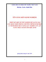 SKKN thiết kế một số thí nghiệm để giảng dạy các khái niệm trong chương trình sinh học 11 nhằm phát huy năng lực nghiên cứu, kỹ năng thực hành cho học sinh 