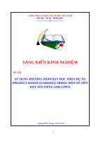 SKKN sử dụng phương pháp dạy học theo dự án (project based learning) trong một số tiết dạy nói tiếng anh lớp 12 